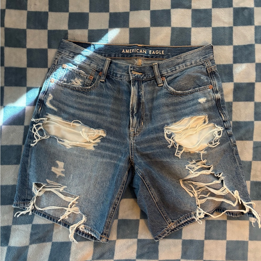 American Eagle distressed denim shorts